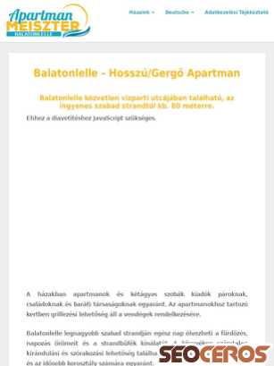 balatonlelleiszallasok.hu/balatonlelle-apartman tablet előnézeti kép