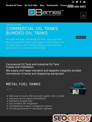 barnesoiltanks.co.uk/commercial-industrial-oil-tanks tablet 미리보기