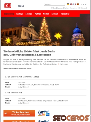 bex.de/specials/weihnachtliche-lichterfahrten.html tablet előnézeti kép