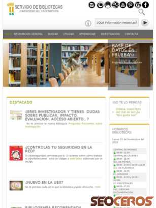 biblioteca.unex.es tablet preview