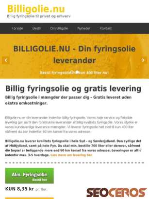 billigolie.nu tablet preview