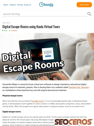 blog.kuula.co/digital-escape-room tablet prikaz slike