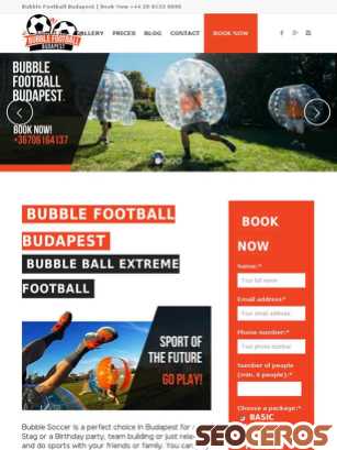 bubble-football-budapest.com tablet 미리보기