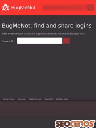 bugmenot.com tablet Vista previa