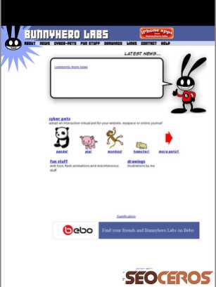 bunnyherolabs.com tablet preview