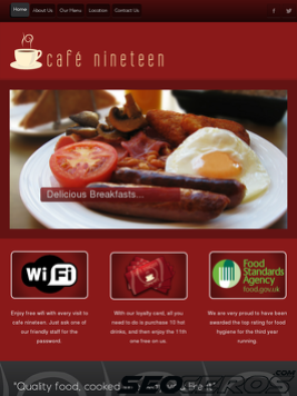 cafe19.co.uk tablet preview