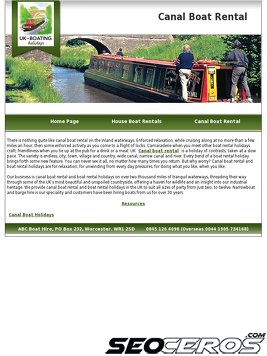 canalboatrental.co.uk tablet preview