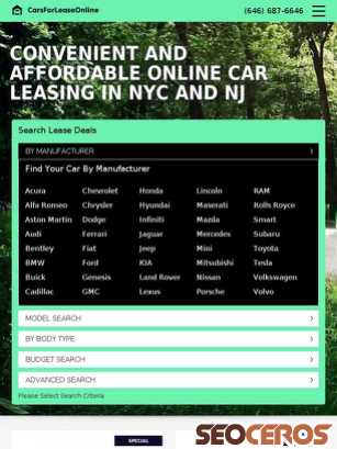 carsforleaseonline.com tablet preview