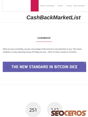 cashbackmarketlist.com tablet preview