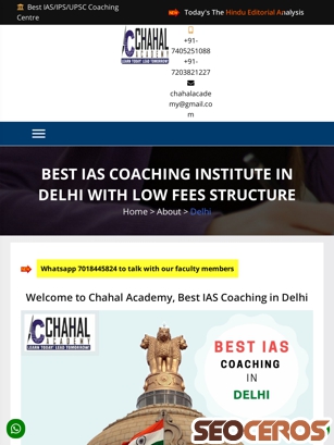 chahalacademy.com/best-ias-coaching-in-delhi tablet obraz podglądowy