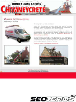 chimneycrete.co.uk tablet Vista previa