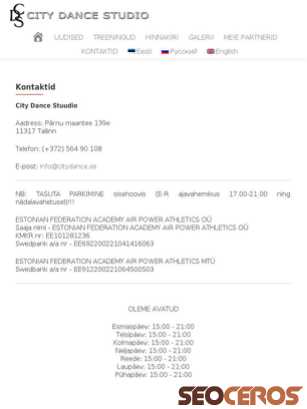 citydance.ee/kontaktid tablet Vorschau
