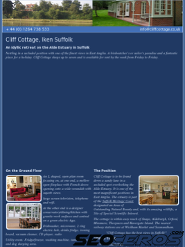 cliffcottage.co.uk tablet preview