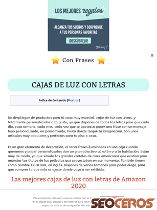 confrases.es/cajasdeluzconletras tablet förhandsvisning