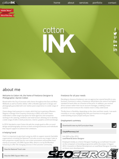 cotton-ink.co.uk tablet preview