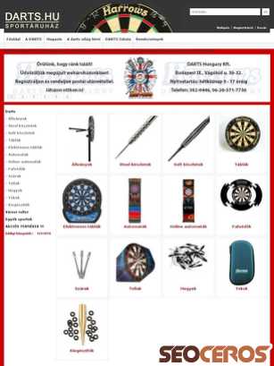darts.hu tablet előnézeti kép