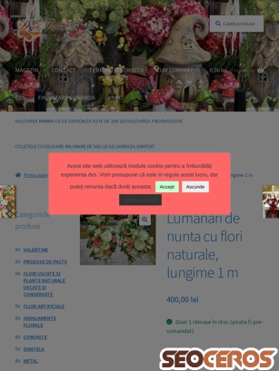 decofelice.ro/produs/lumanari-de-cununie-cu-flori-naturale tablet előnézeti kép