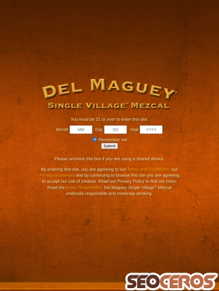 delmaguey.com/del-maguey-mexico tablet prikaz slike