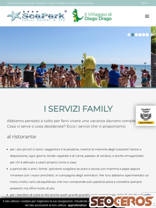 demo.seaparkresort.com/servizi-family-hotel tablet obraz podglądowy