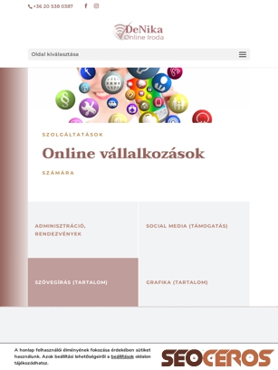 denikairoda.hu/szovegiras-online tablet előnézeti kép