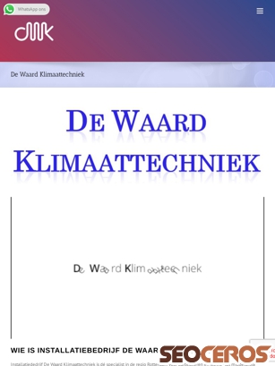 dewaardklimaattechniek.nl tablet Vista previa