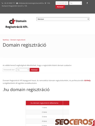 domain-regisztracio-kft.hu tablet előnézeti kép