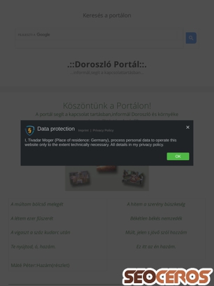 doroszlo.net tablet előnézeti kép