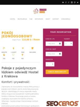draggo.pl/hostel_room/pokoj-jednoosobowy tablet preview