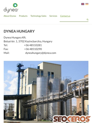 dynea.com/contact-us/locations/dynea-hungary tablet preview