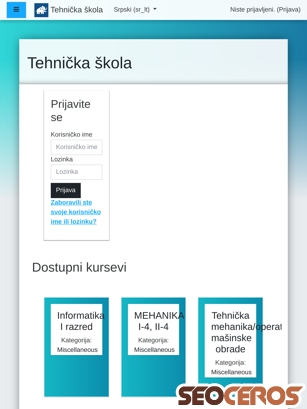 e-nastava.tsk.edu.rs tablet előnézeti kép
