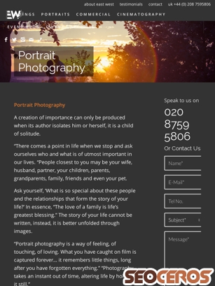 eastwestphotography.com/portrait-photography tablet förhandsvisning