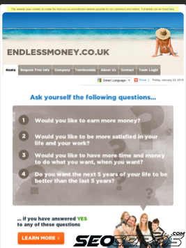 endlessmoney.co.uk tablet previzualizare