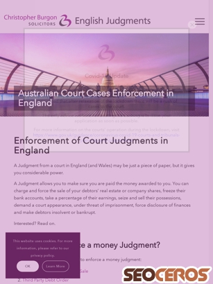 englishjudgments.com.au/enforcements-in-england tablet előnézeti kép
