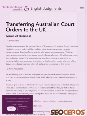 englishjudgments.com.au/terms-of-business tablet vista previa