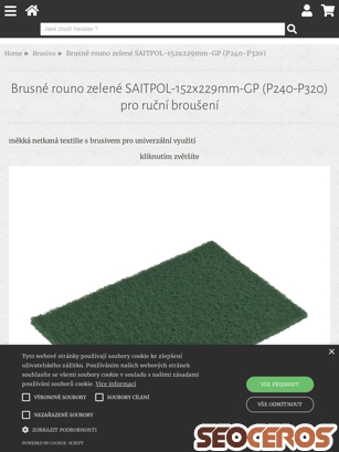eshop.barvyplus.cz/brusne-rouno-zelene-saitpol-152x229mm-gp-p240-p320-pro-rucni-brouseni tablet prikaz slike