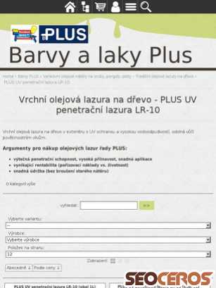 eshop.barvyplus.cz/cz-kategorie_628146-0-plus-uv-penetracni-lazura-lr-10-vrchni-olejova-lazura-na-drevo.html tablet preview