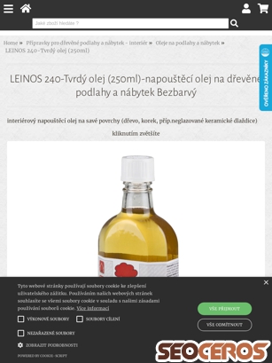 eshop.barvyplus.cz/leinos-240-tvrdy-olej-250ml-napousteci-olej-na-drevene-podlahy-a-nabytek tablet előnézeti kép
