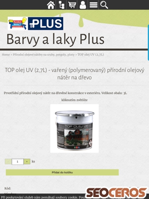 eshop.barvyplus.cz/top-olej-uv-2-7l-vareny-polymerovany-prirodni-olejovy-nater-na-drevo tablet prikaz slike