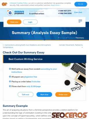 essaysprofessors.com/samples/analysis/summary.html tablet förhandsvisning