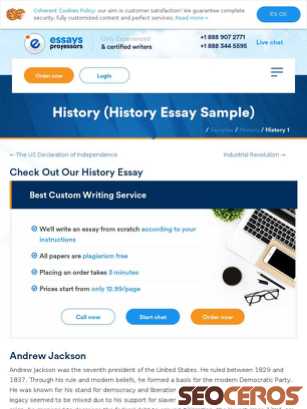 essaysprofessors.com/samples/history/history-1.html tablet előnézeti kép