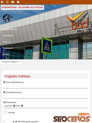 europetaxi.hu tablet náhled obrázku