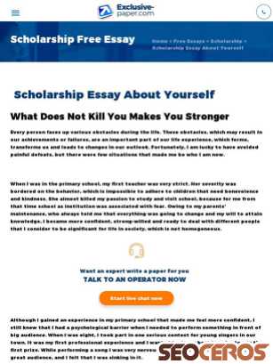 exclusive-paper.com/essays/scholarship/scholarship-essay-example-about-yourself.php {typen} forhåndsvisning
