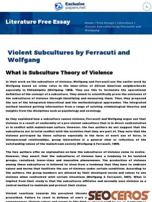 exclusivepapers.net/essays/literature/violent-subcultures-by-ferracuti-and-wolfgang.php tablet preview