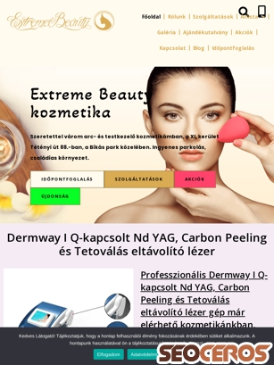 extremebeauty.hu tablet náhled obrázku