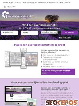 familieberichten.nl tablet náhled obrázku