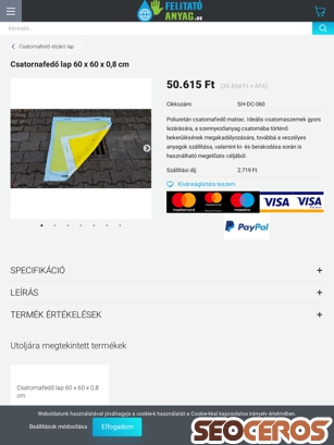 felitatoanyag.hu/csatornafedo-lap-40-x-40-cm-656 tablet előnézeti kép