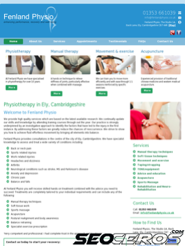 fenlandphysio.co.uk tablet preview
