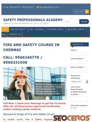 fireandsafetycoursesinchennai.in tablet preview