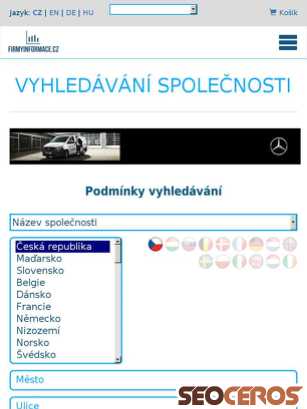 firmyinformace.cz tablet Vista previa
