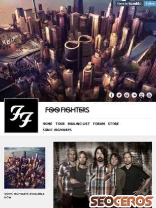 foofighters.com tablet förhandsvisning